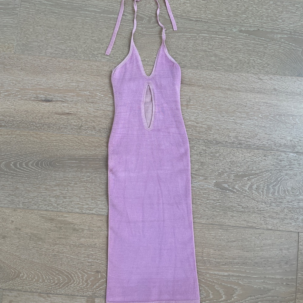 Elegant Lavender Halter Dress